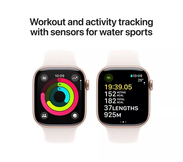 Apple Watch Series 10 GPS + Cellular, 46mm Rose Gold Aluminium Case with Light Blush Sport Band - M/L - Very Good - Image 4