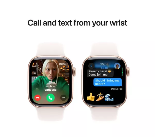 Apple Watch Series 10 GPS + Cellular, 46mm Rose Gold Aluminium Case with Light Blush Sport Band - M/L - Very Good - Image 7