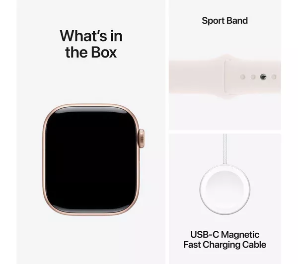Apple Watch Series 10 GPS + Cellular, 46mm Rose Gold Aluminium Case with Light Blush Sport Band - M/L - Very Good - Image 9