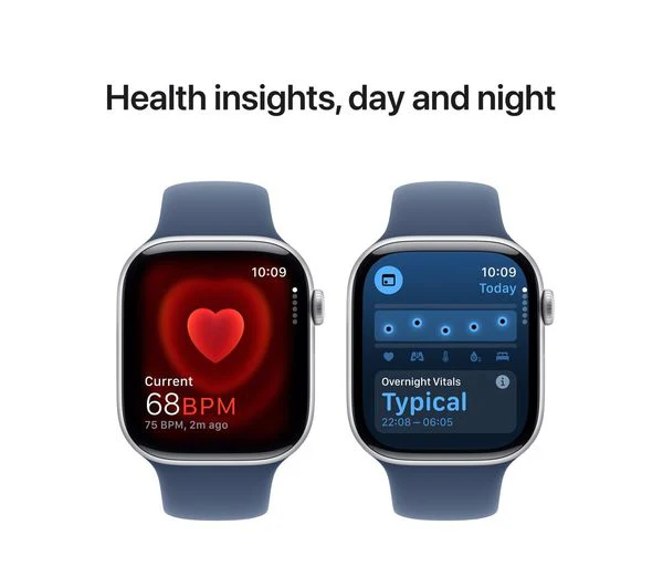 APPLE Watch Series 10 Cellular - 46mm Silver Aluminium Case with Denim Sport Band, S/M - Acceptable - Image 5