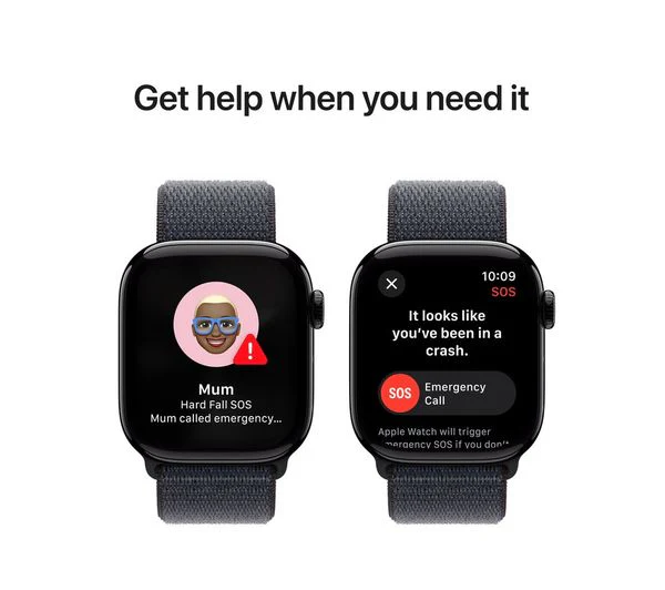 Apple Watch Series 10 GPS, 42mm Jet Black Aluminium Case with Ink Sport Loop - Acceptable (SCREEN POOR) - Image 5