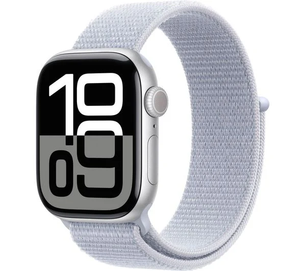 Apple Watch Series 10 GPS 42mm Silver Aluminium with Blue Cloud Sport Loop – Pristine