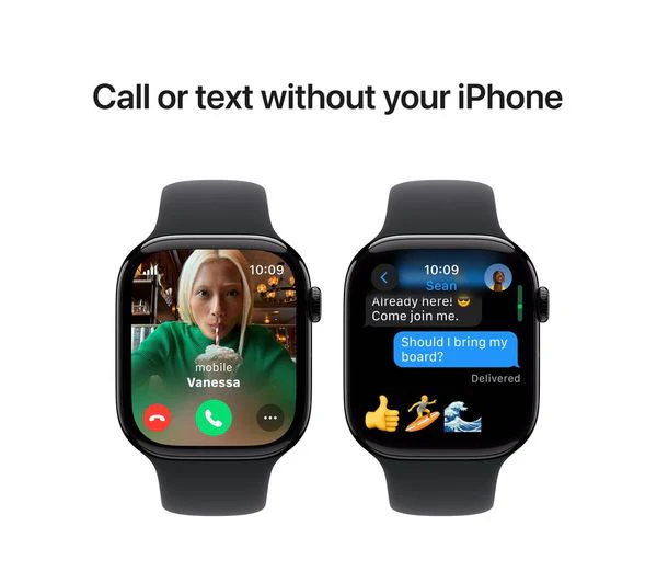 Apple Watch Series 10 GPS, 46mm Jet Black Aluminium Case with Black Sport Band - M/L - Pristine - Image 4