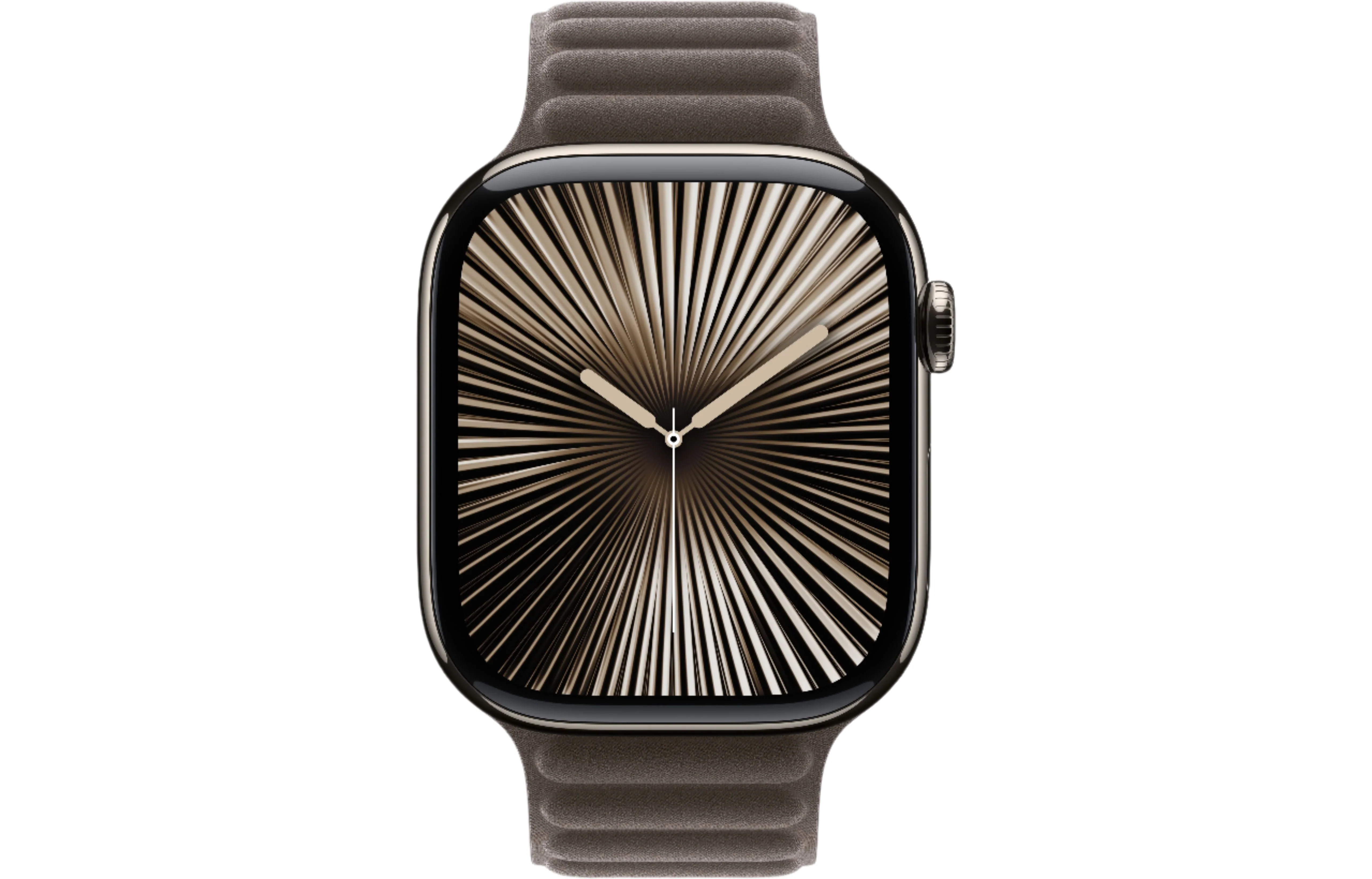 Apple Watch Series 10 GPS + Cellular, 46mm Natural Titanium Case with Dark Taupe Magnetic Link - S/M - Very Good - Image 2