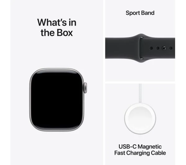 Apple Watch Series 11 - 42mm Space Grey Aluminium Case with Black Sport Band, M/L - Pristine - Image 9