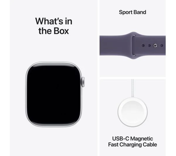 APPLE Watch Series 11 Cellular - 46mm Silver Aluminium Case with Purple Fog Sport Band, M/L - Pristine - Image 9