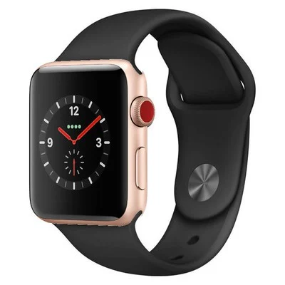 Apple Watch Series 3 GPS + Cellular Gold Aluminium 38MM Black Sport Band - Good