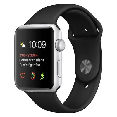 APPLE Watch Series 3 - Silver & Black Sports Band, 38mm - Acceptable