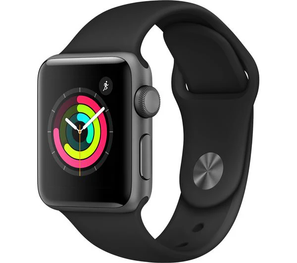 APPLE Watch Series 3 - Space Grey & Black Sports Band, 38mm - Acceptable