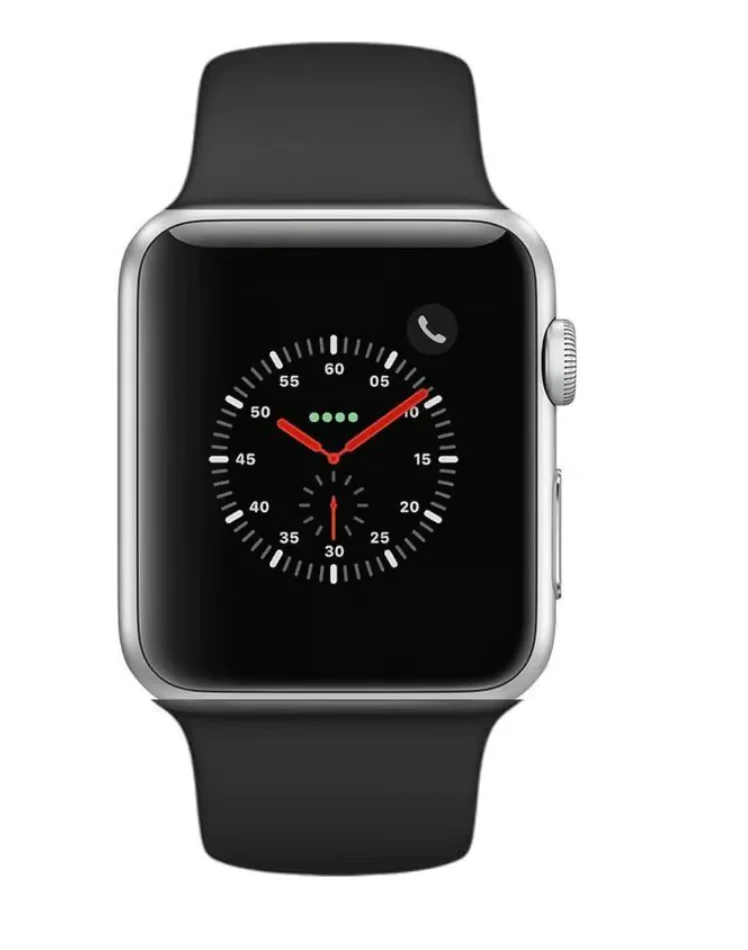 Apple Watch Series 4 GPS + Cellular Silver Stainless Steel with Black Sports Band, 40mm - Good