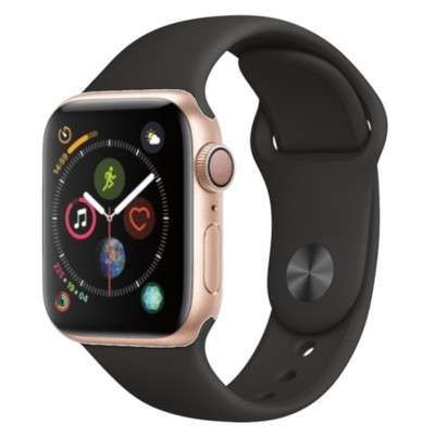 Apple Watch Series 4 GPS Gold Aluminium with Black Sports Band, 40mm - Good