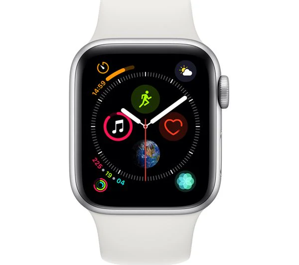 Apple Watch Series 4 GPS + Cellular Silver Aluminium with White Sports Band, 40mm - Acceptable