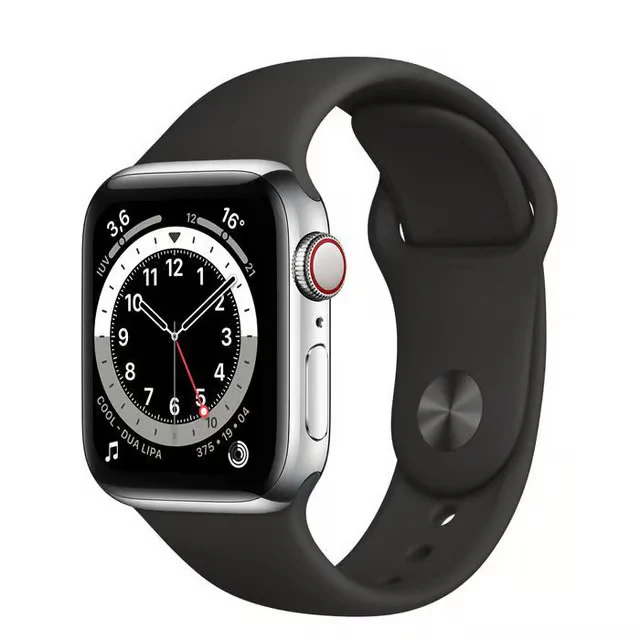 APPLE Watch Series 5 Cellular - Silver Stainless Steel with Black Sports Band, 44mm  - Very Good