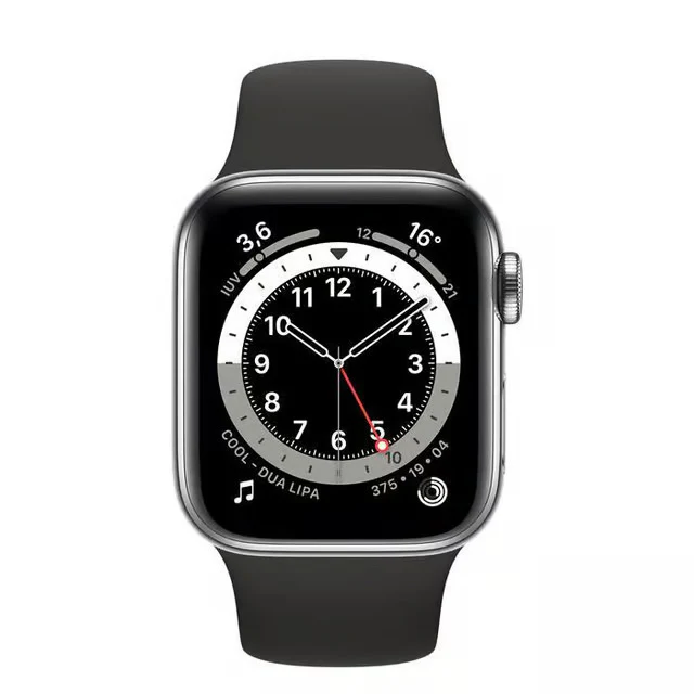 APPLE Watch Series 5 Cellular - Silver Stainless Steel with Black Sports Band, 44mm  - Very Good - Image 2