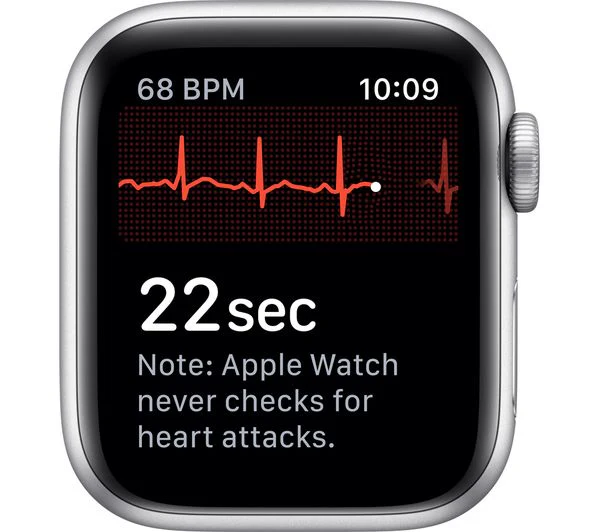 APPLE Watch Series 5 GPS - Silver with Pure Platinum & Black Nike Sports Band, 40mm - Acceptable - Image 3