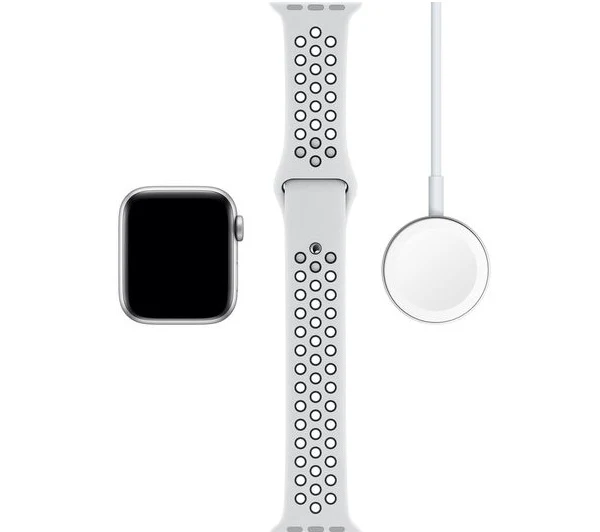 APPLE Watch Series 5 GPS - Silver with Pure Platinum & Black Nike Sports Band, 40mm - Acceptable - Image 6