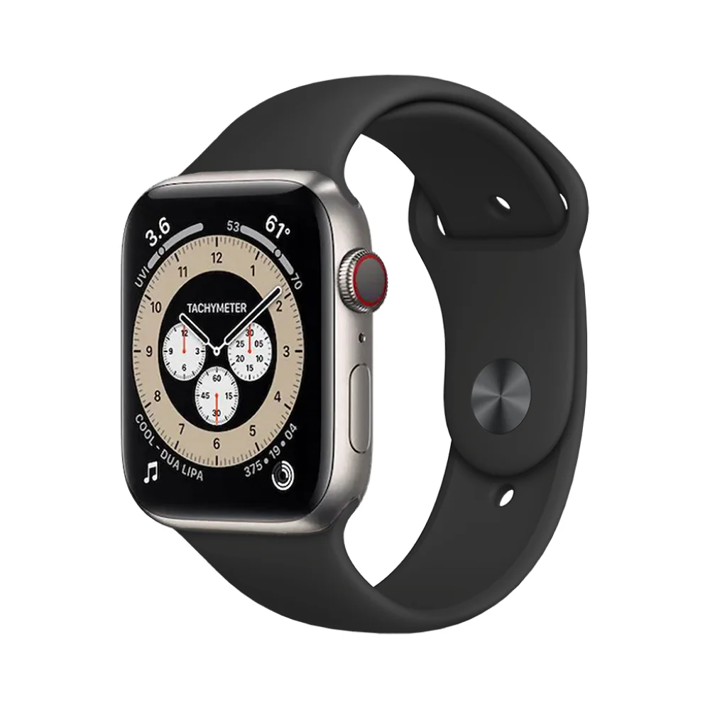 Apple Watch Series 6 Edition Cellular - Titanium with Black Sports Band - 40mm - Good