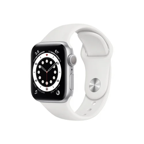 APPLE Watch Series 6 GPS - Silver Aluminium with White Sports Band, 40mm - Very Good