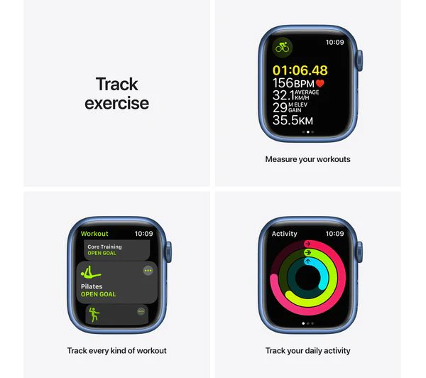 APPLE Watch Series 7 - Blue Aluminium with Abyss Blue Sports Band, 41mm - Good - Image 6