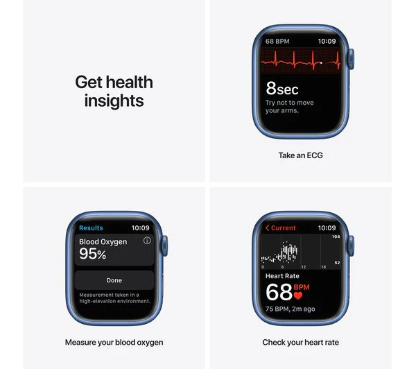 APPLE Watch Series 7 - Blue Aluminium with Abyss Blue Sports Band, 41mm - Good - Image 7