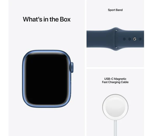 APPLE Watch Series 7 - Blue Aluminium with Abyss Blue Sports Band, 41mm - Good - Image 9