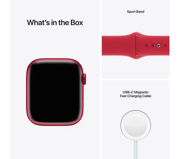 APPLE Watch Series 7 Cellular 4G - (PRODUCT)RED Aluminium with (PRODUCT)RED Sport Band, 45mm - Acceptable - Image 9