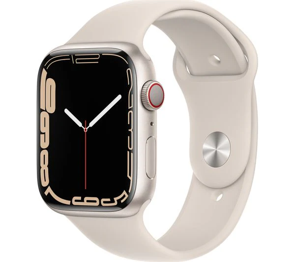 APPLE Watch Series 7 Cellular 4G - Starlight Aluminium with Starlight Sport Band, 45mm - Acceptable