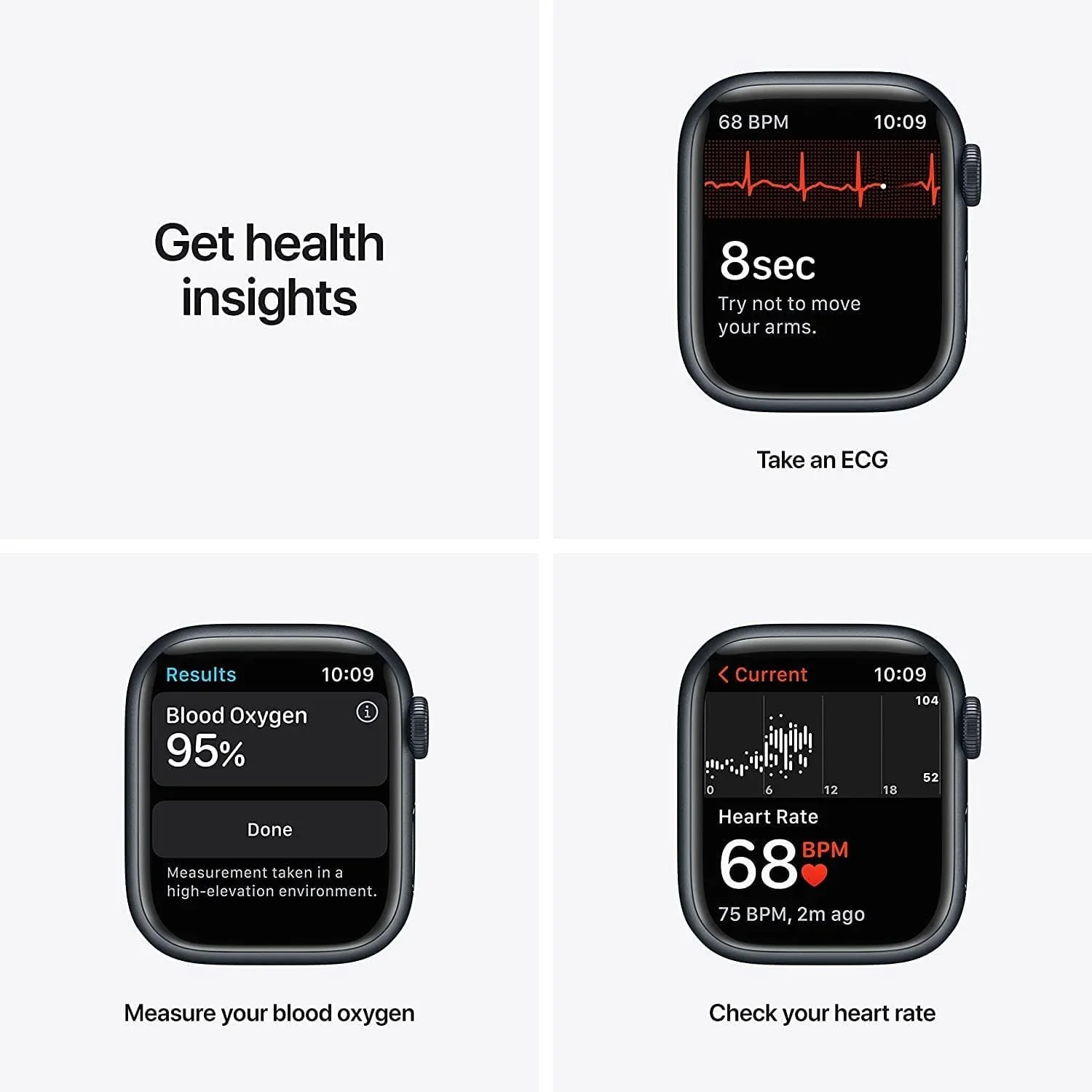 Apple Watch Series 7 GPS - Midnight Aluminium with Midnight Sport Band - 45mm - Acceptable - Image 3