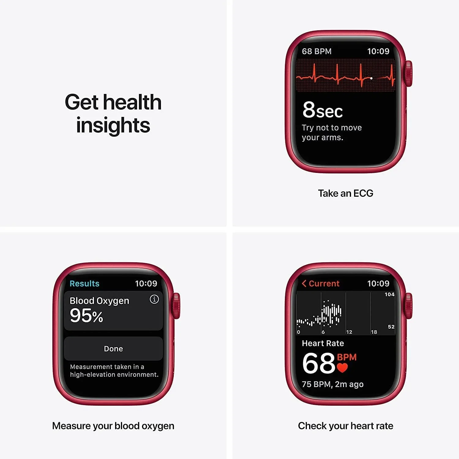 Apple Watch Series 7 GPS + Cellular - Red Aluminium - Red Sport Band - 41mm - Acceptable - Image 2
