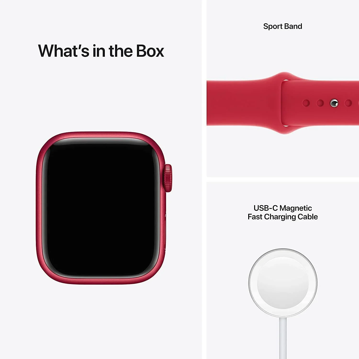 Apple Watch Series 7 GPS + Cellular - Red Aluminium - Red Sport Band - 41mm - Acceptable - Image 6