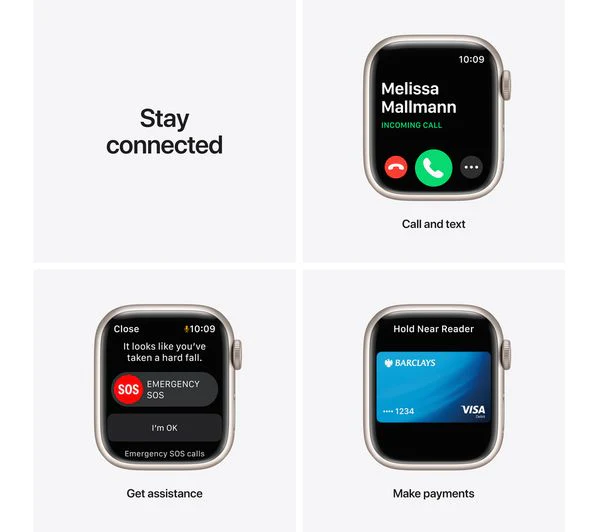 APPLE Watch Series 7 - Starlight Aluminium with Starlight Sports Band, 41mm - Good - Image 5