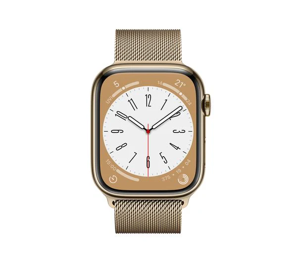 Apple Watch Series 8 41mm Gold Stainless Steel Cellular Milanese Loop – Good - Image 2