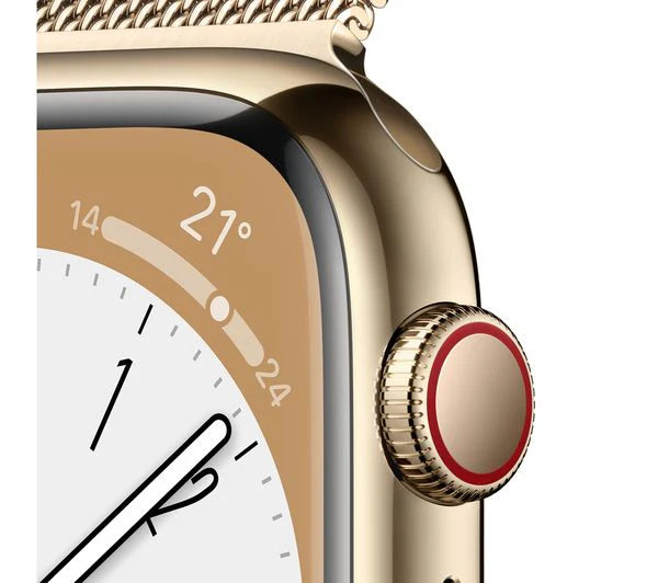 Apple Watch Series 8 41mm Gold Stainless Steel Cellular Milanese Loop – Good - Image 3