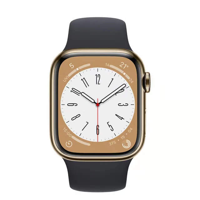 APPLE Watch Series 8 Cellular - Gold Stainless Steel with Midnight Sport Band 41 MM - Very Good - Image 2