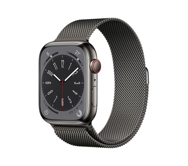 APPLE Watch Series 8 Cellular - Graphite Stainless Steel with Graphite Milanese Loop, 45mm - Very Good