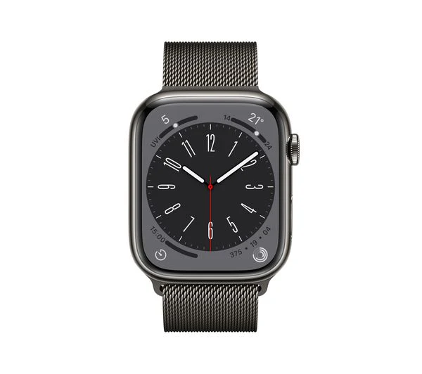 APPLE Watch Series 8 Cellular - Graphite Stainless Steel with Graphite Milanese Loop, 45mm - Very Good - Image 2