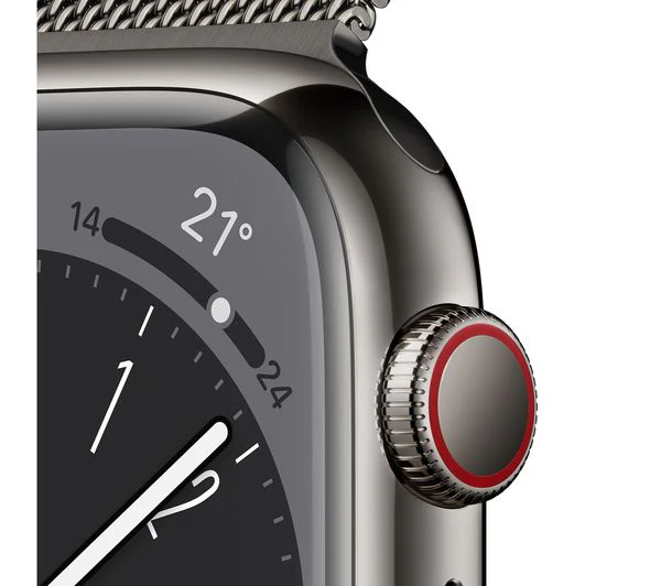 APPLE Watch Series 8 Cellular - Graphite Stainless Steel with Graphite Milanese Loop, 45mm - Very Good - Image 3
