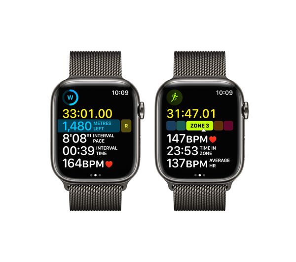 APPLE Watch Series 8 Cellular - Graphite Stainless Steel with Graphite Milanese Loop, 45mm - Very Good - Image 6