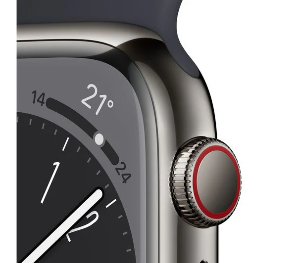 APPLE Watch Series 8 Cellular - Graphite with Midnight Sports Band, 41mm - Very Good - Image 3