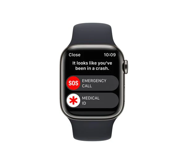 APPLE Watch Series 8 Cellular - Graphite with Midnight Sports Band, 41mm - Very Good - Image 4