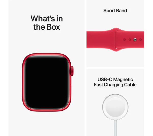 Apple Watch Series 8 GPS + Cellular, 45mm RED Aluminium Case with RED Sport Band - Good - Image 10