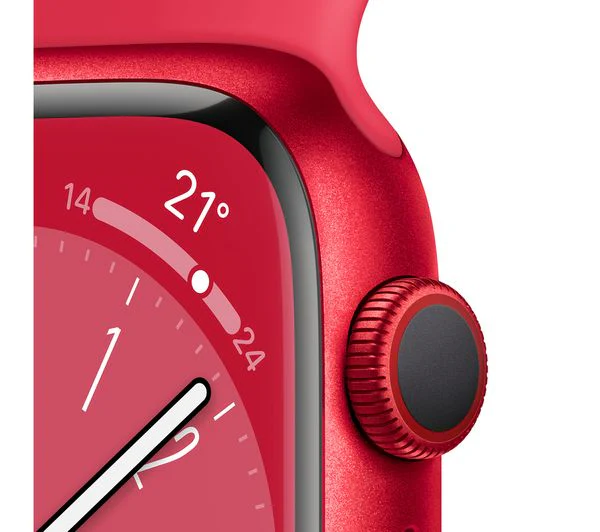 Apple Watch Series 8 GPS + Cellular, 45mm RED Aluminium Case with RED Sport Band - Good - Image 3