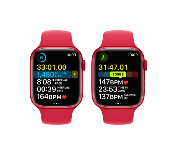 Apple Watch Series 8 GPS + Cellular, 45mm RED Aluminium Case with RED Sport Band - Good - Image 6
