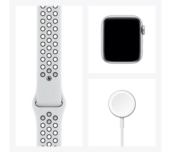 APPLE Watch Series 8 Cellular - Silver Aluminium with Pure Platinum & Black Nike Sports Band, 45mm - Good - Image 2