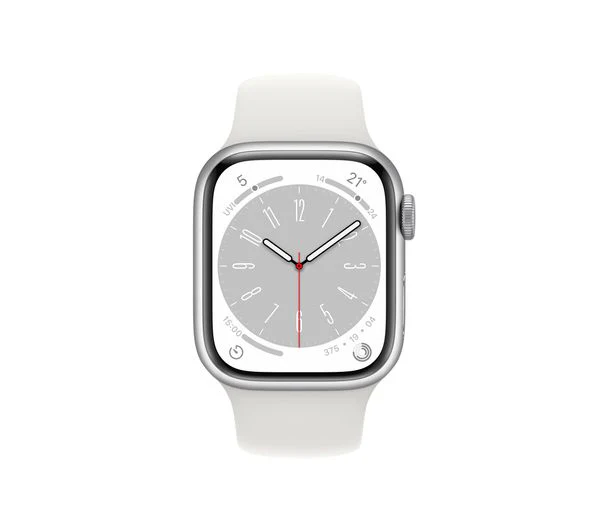APPLE Watch Series 8 Cellular - Silver with White Sports Band, 41mm - Pristine - Image 2