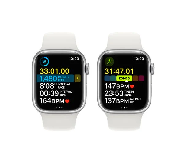 APPLE Watch Series 8 Cellular - Silver with White Sports Band, 41mm - Pristine - Image 6