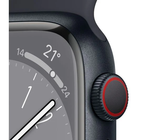Apple Watch Series 8 GPS + Cellular, 41mm Midnight Aluminium Case with Midnight Sport Band - S/M - Good - Image 3
