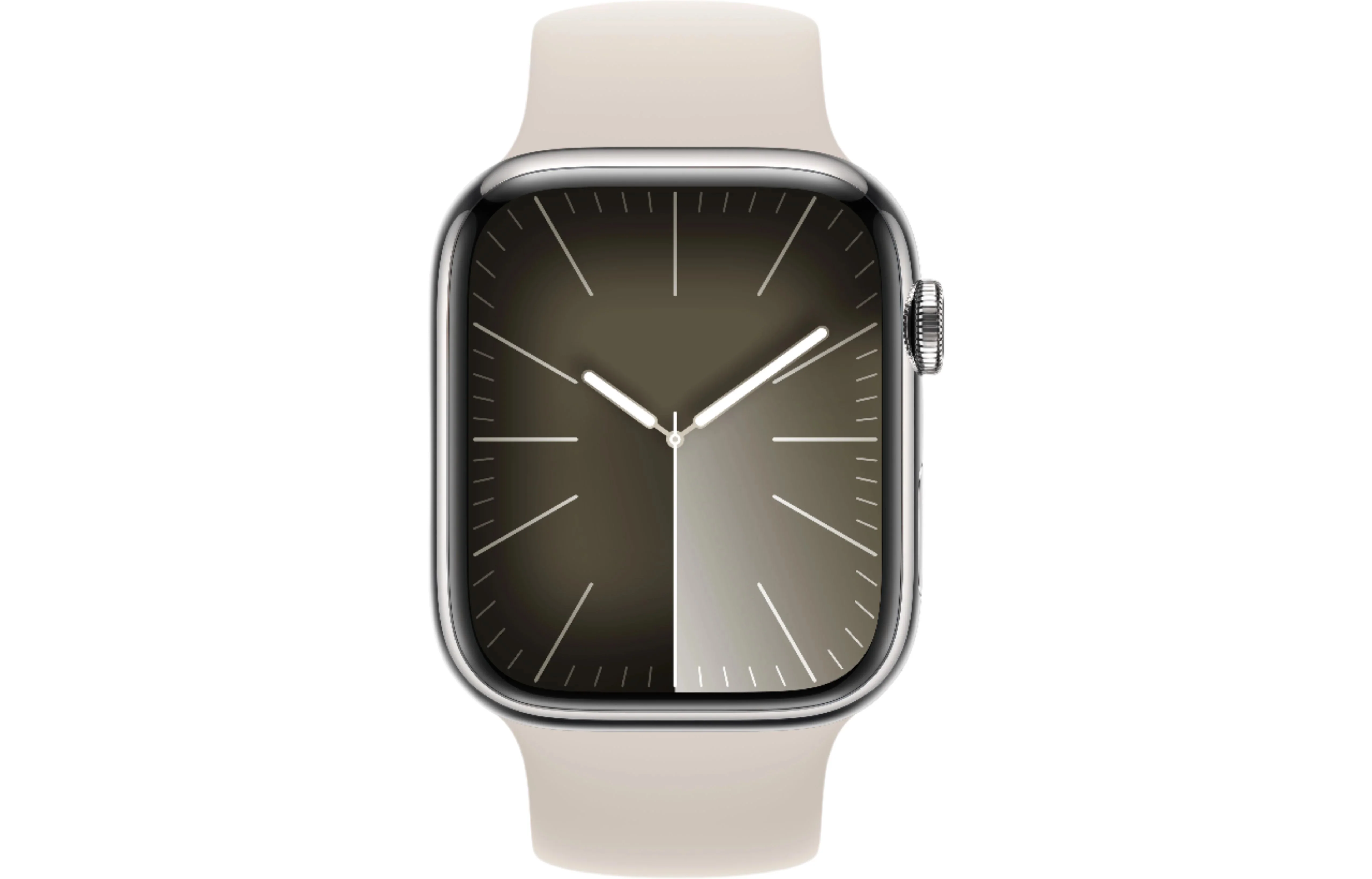 Apple Watch Series 8 GPS + Cellular, 45mm Silver Stainless Steel Case with Starlight Solo Loop - Size 10 - Pristine - Image 2