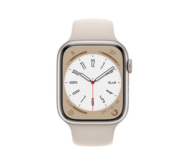 Apple Watch Series 8 GPS + Cellular, 45mm Starlight Aluminium Case with Starlight Sport Band - Acceptable - Image 2