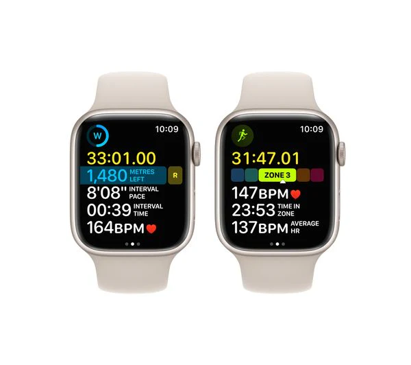 Apple Watch Series 8 GPS + Cellular, 45mm Starlight Aluminium Case with Starlight Sport Band - Acceptable - Image 6